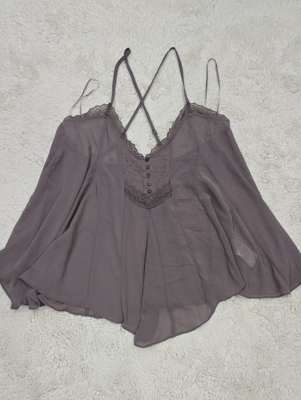 Free People Lace-Trim Flowy Cami